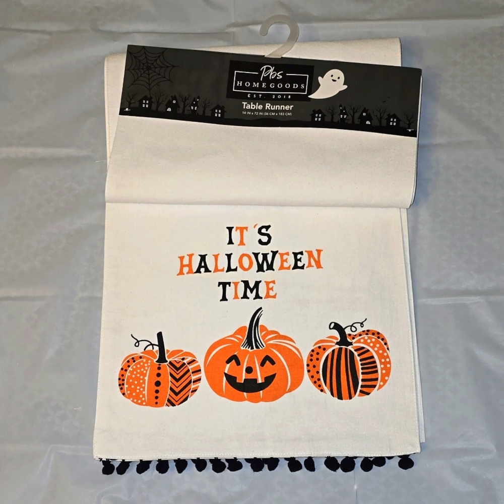 Pbs Home Goods Halloween Table Runner 14" x 72"